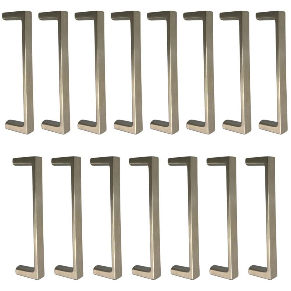 Kit 15 Puxadores 96mm para Móveis Níquel Escovado Torralba O