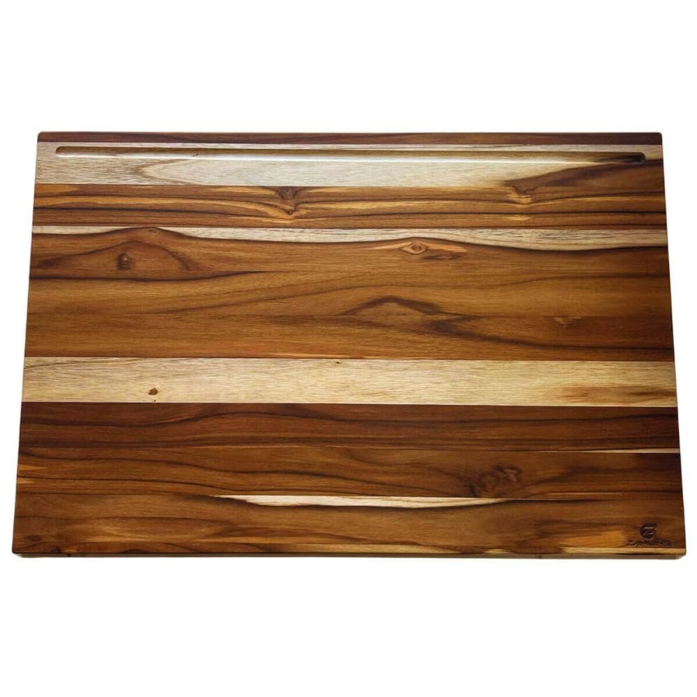 Tábua de Churrasco Canaleta 60x40cm Madeira Teca Corte Carne