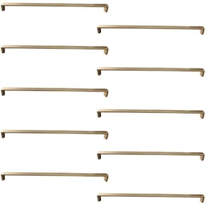 Kit 10 Puxadores 358mm Alça Dourado para Móveis Zamac Piauí Torralba Guarda-Roupas Armário