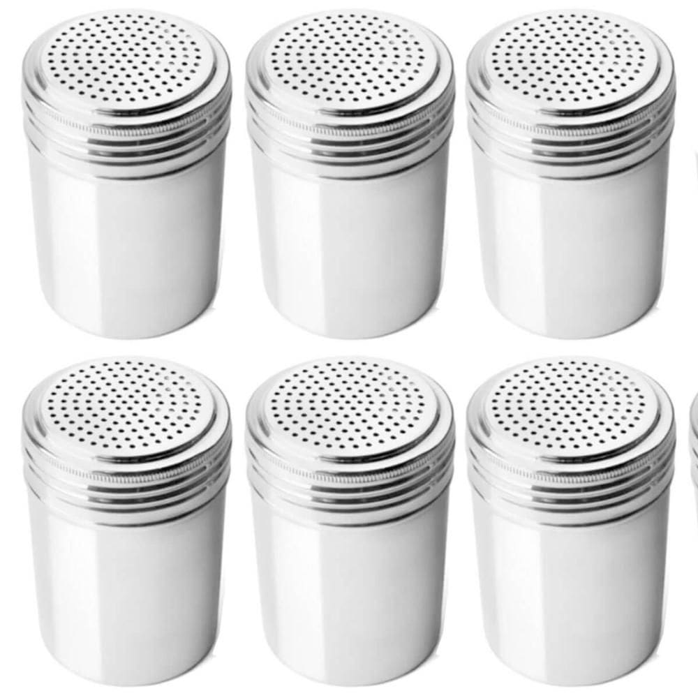 6 Saleiros Pimenteiro de Mesa para Restaurante Inox 230ml Po
