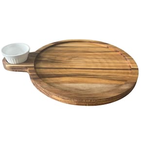 Kit 25 Petisqueira 23cm Cabo para Ramekin 30ml Tábuas Teca A