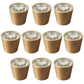 Kit 10 Puxadores Ponto Dourado para Móveis Armários Gavetas