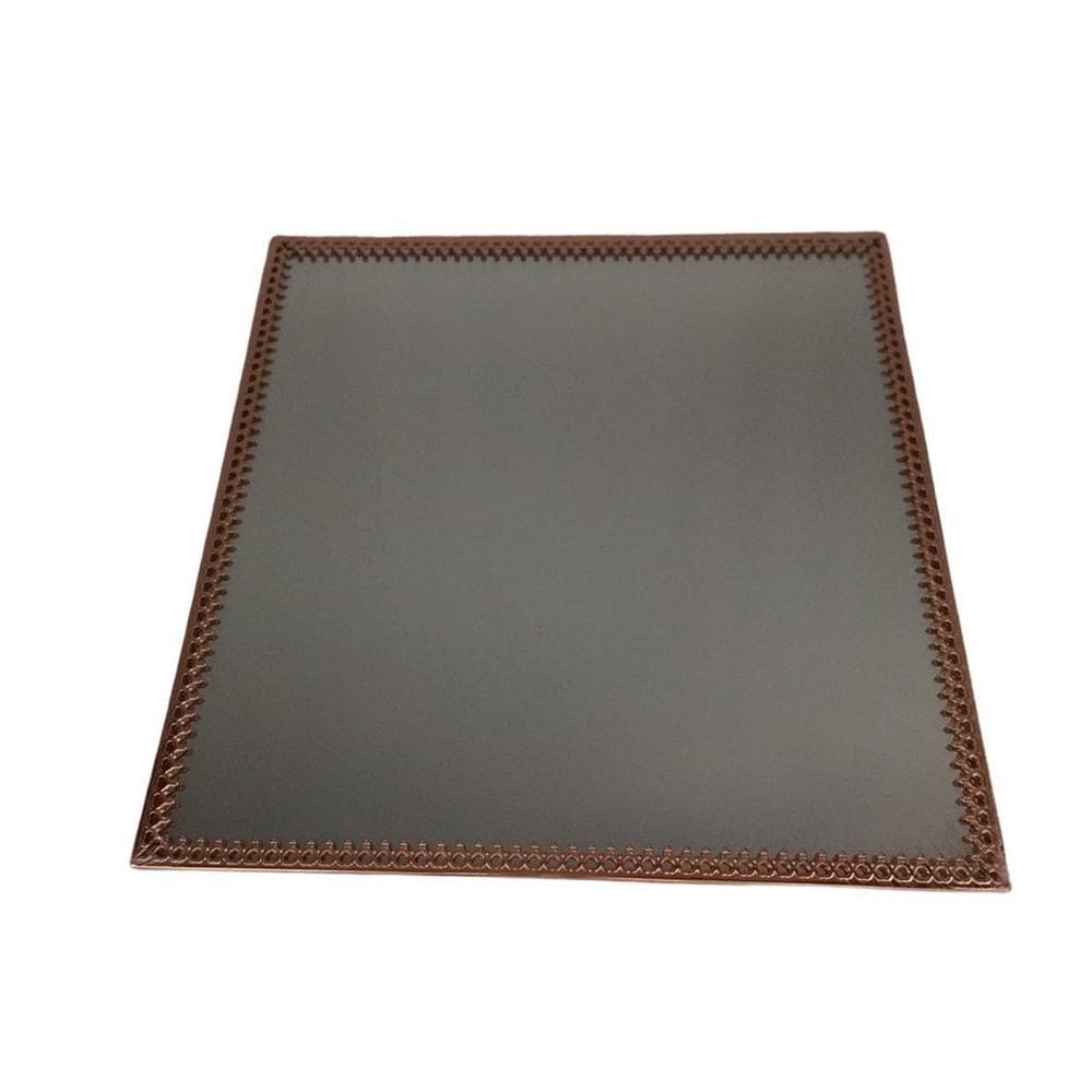 Bandeja Espelhada Retangular Metal Rosé 30X12Cm House36