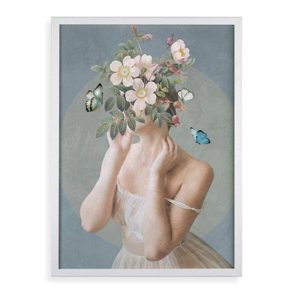 Quadro Decorativo Mulher Flores - Desabroche 33X24Cm