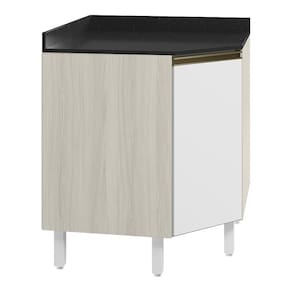 Balcao Canto Obliquo Tampo MDF Kali 12222 Bianco Toq Branco Uv Nicioli