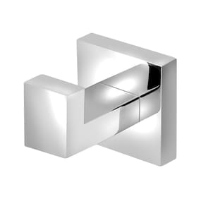Porta Toalha Cabide P/Banheiro Quadrado Luxo Metal Cromado