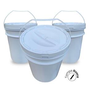 Balde Para Guardar Brinquedos 20L E Tampa Rosca - Kit 11 Pçs