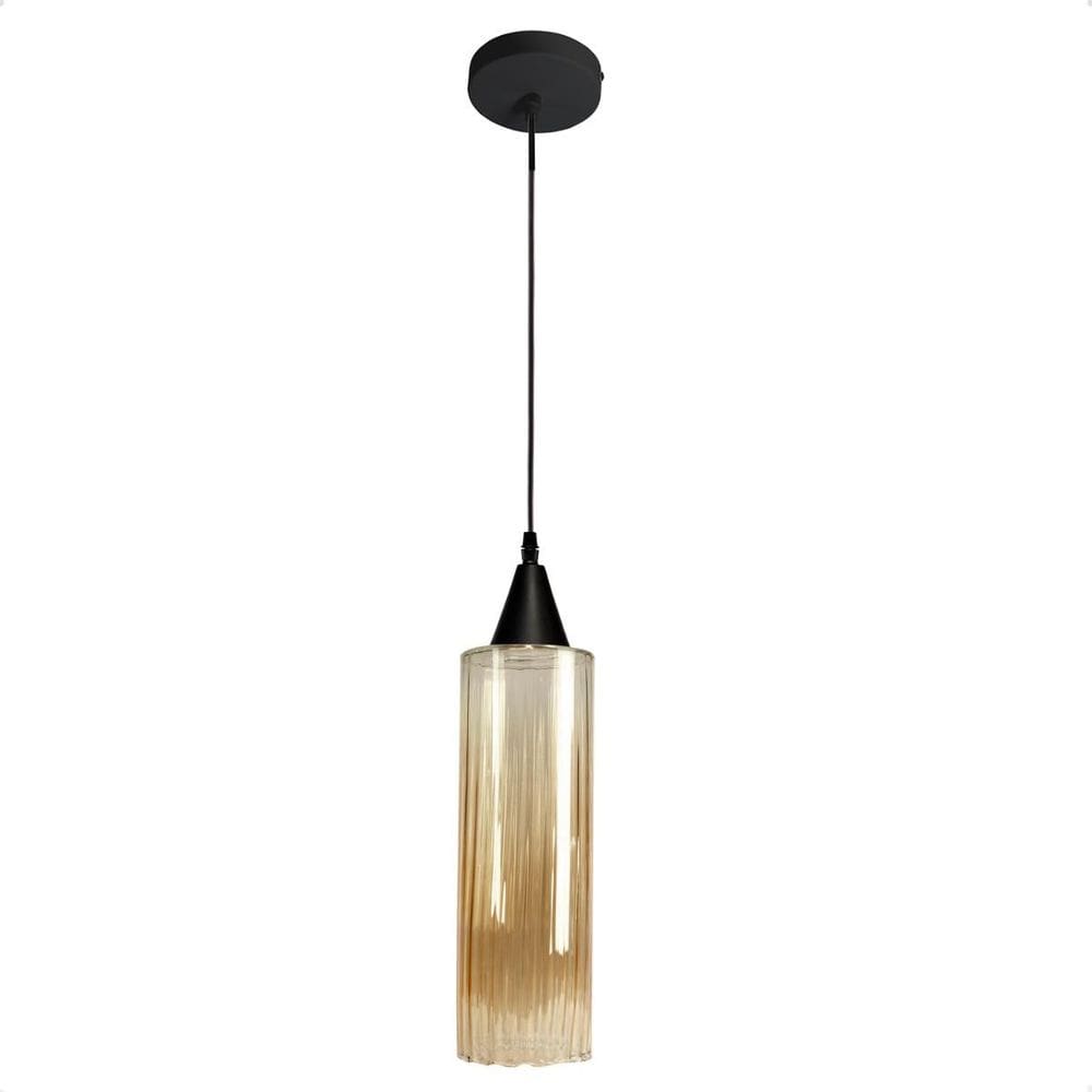 Lustre Pendente Taschibra Anne Rigato Âmbar E27 Bivolt Preto