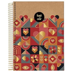 Caderno Univ 10 Matérias 160Fl Kraft Color Corações Jandaia