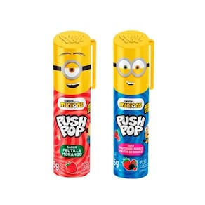 KIT 2 Doce Minions Push Pop Com Tatoo
