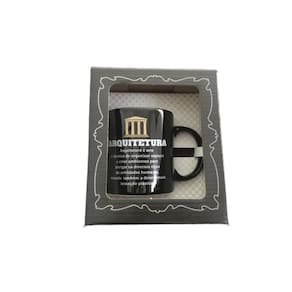 Caneca Cerâmica Preta Profissão Arquitetura 340Ml