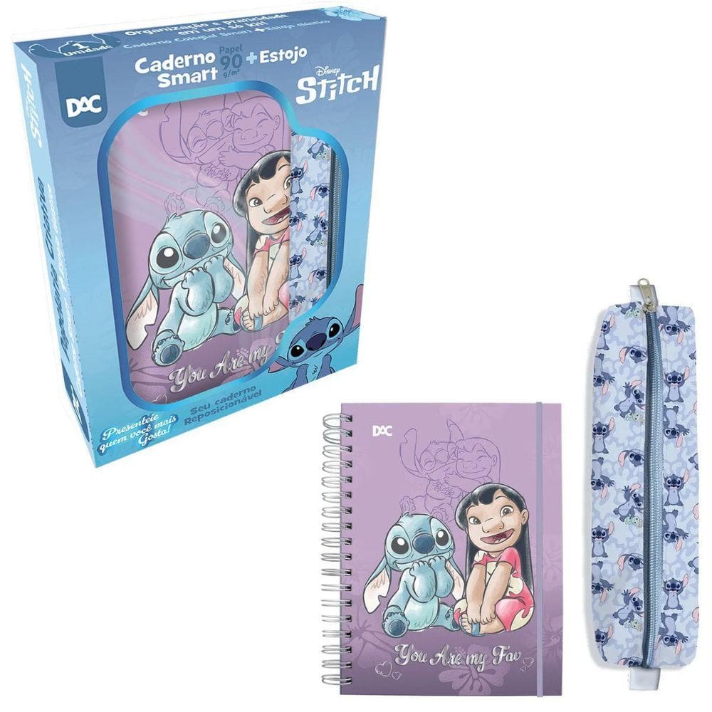 Caixa Criativa Stitch - Caderno Smart + Estojo - 5319 - Dac