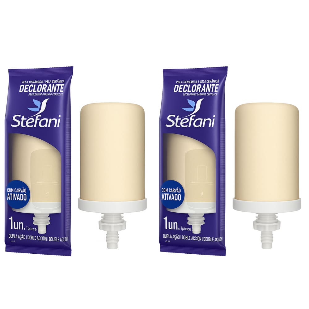 Kit 2 Vela Filtro Barro Stefani São João Declorante Carvão Ativado