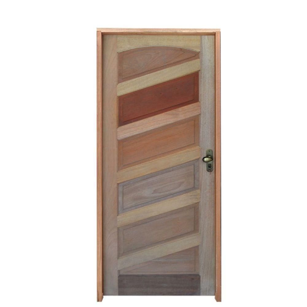 Kit Porta Mirabela Mista 82 X 2.10 Batente Misto 11 Cm Fechadura Externa Lado Esquerdo - Rodam
