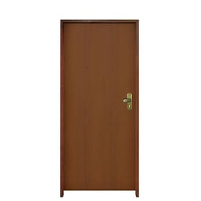 Kit Porta Madeira Lisa Padrão Imbuia 92 X 2.10 Batente Misto 14cm Fechadura Interna Lado Esquerdo ? Hale