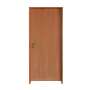 Kit Porta Lisa Padrão Imbuia 82 X 2.10 Batente 14cm Fechadura Externa Lado Direito - Hale