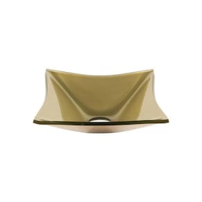 Cuba de Vidro Quadrada 31cm Champanhe