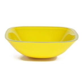 Cuba de Vidro Quadrada 35cm para Lavatórios Amarelo