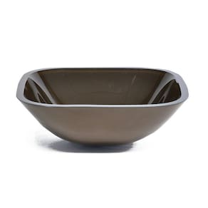 Cuba de Vidro Quadrada 35cm para Lavatórios Marrom