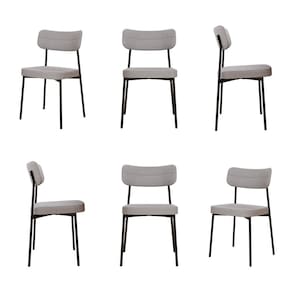 Kit com 6 Cadeiras para Sala de Jantar Mona Yescasa Cinza Claro