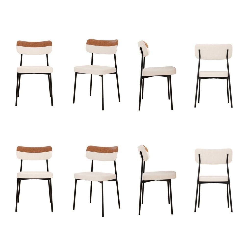 Kit com 8 Cadeiras para Sala de Jantar Mona Yescasa Palha Corriente /Caramelo