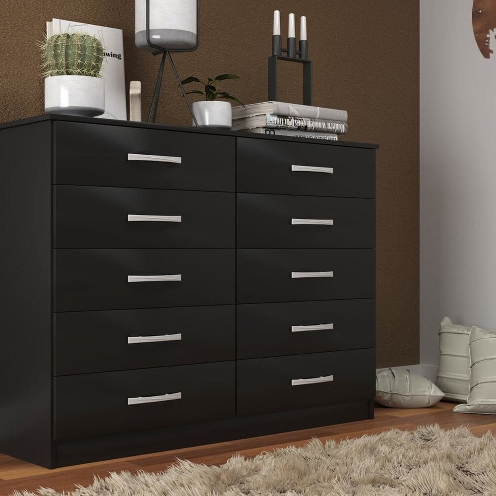 Comoda para Quarto 10 Gavetas Marbela Preto