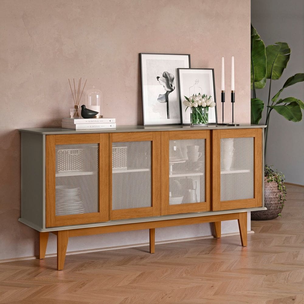 Buffet para Sala de Estar 4 Portas Vintage Gianduia/Marrom