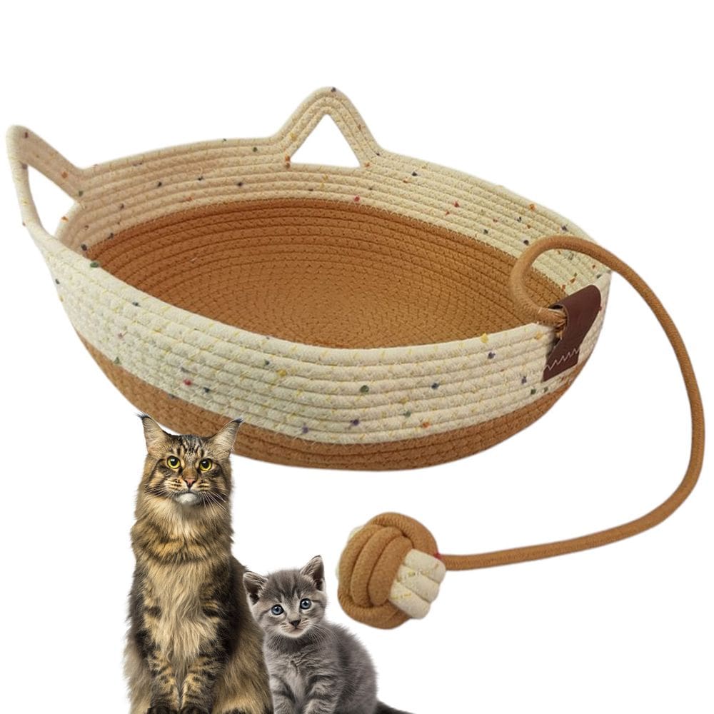 Cama de Gato Arranhador Cestinho Felino Cao Pet Caminha Rasqueavel Bolinha Brinquedo