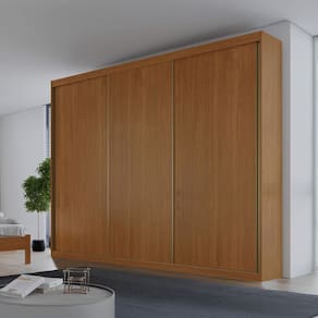 Guarda Roupa 3 Portas de Correr 100%mdf Monte Rei Cedro