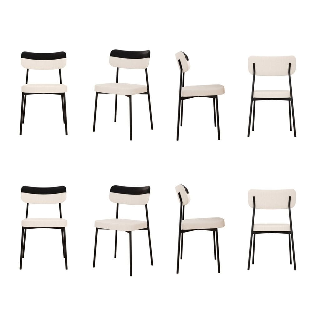 Kit com 8 Cadeiras para Sala de Jantar Mona Yescasa Palha Corriente /Preto