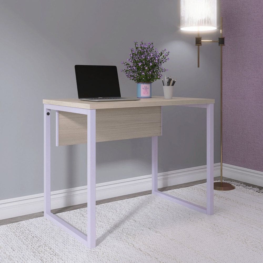 Mesa para Escritório Industrial 90cm Pe25 Castanheira/Lilas