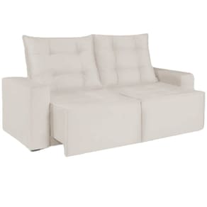 Sofá Macaé 3 Lugares Retrátil e Reclinável Tecido Suede 190cm União Cor Bege Palha
