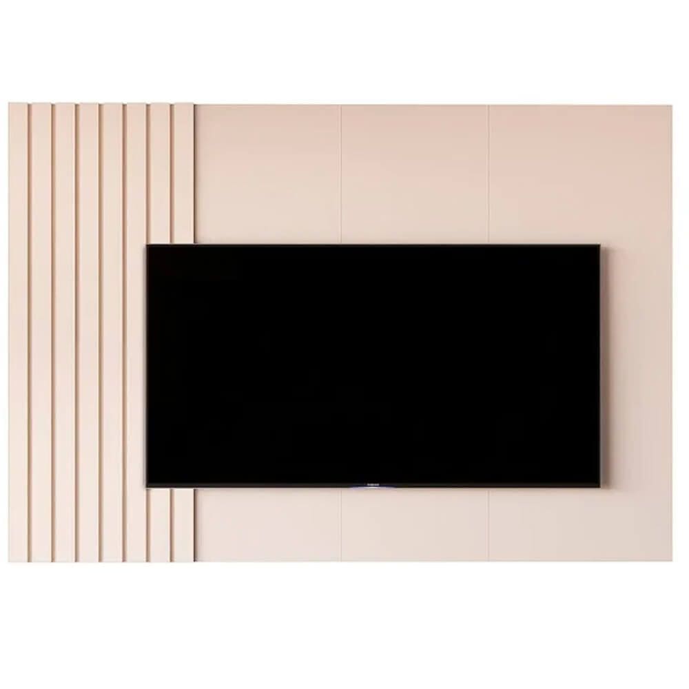 Painel Boto 180cm para TV até 70 Polegadas Ripado com LED JB Bechara Cor Off White