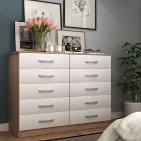 Cômoda para Quarto 10 Gavetas Premium Marbela Branco