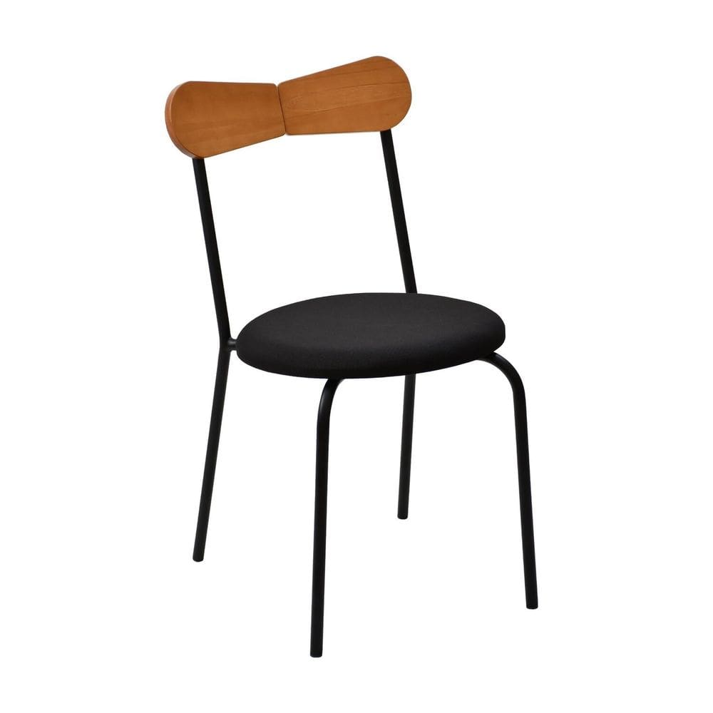 Kit 2 Cadeiras Estofadas para Sala de Jantar Pier Preto /Amadeirado