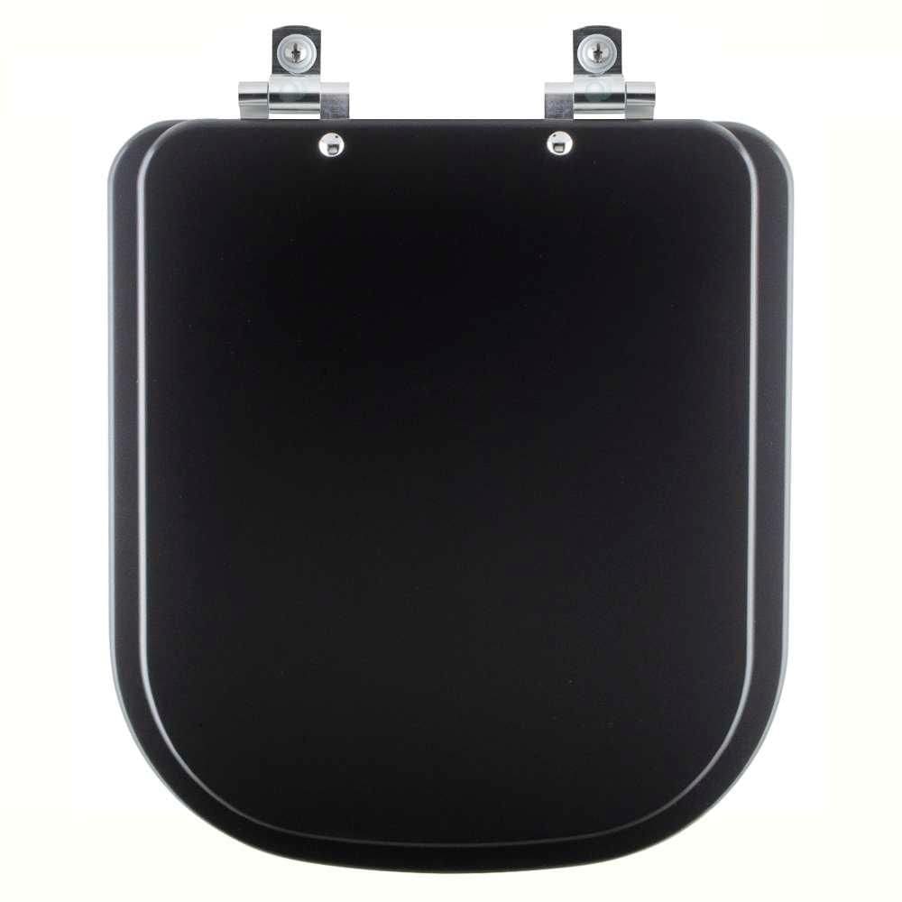 Assento Sanitário com Amortecedor Quadra Preto Fosco para vaso Deca