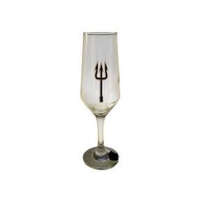 Taça Dama da Noite Tridente Adesivo Rosa Ngr Champagne 186ml