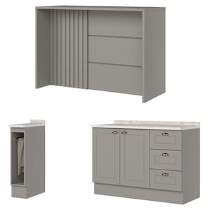Bancada E Balcao Gourmet 146 cm CE817 Americana Cinza Calcare Henn