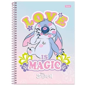 Caderno Univ 15 Matérias 240Fls Stitch Love Is Magic Foroni