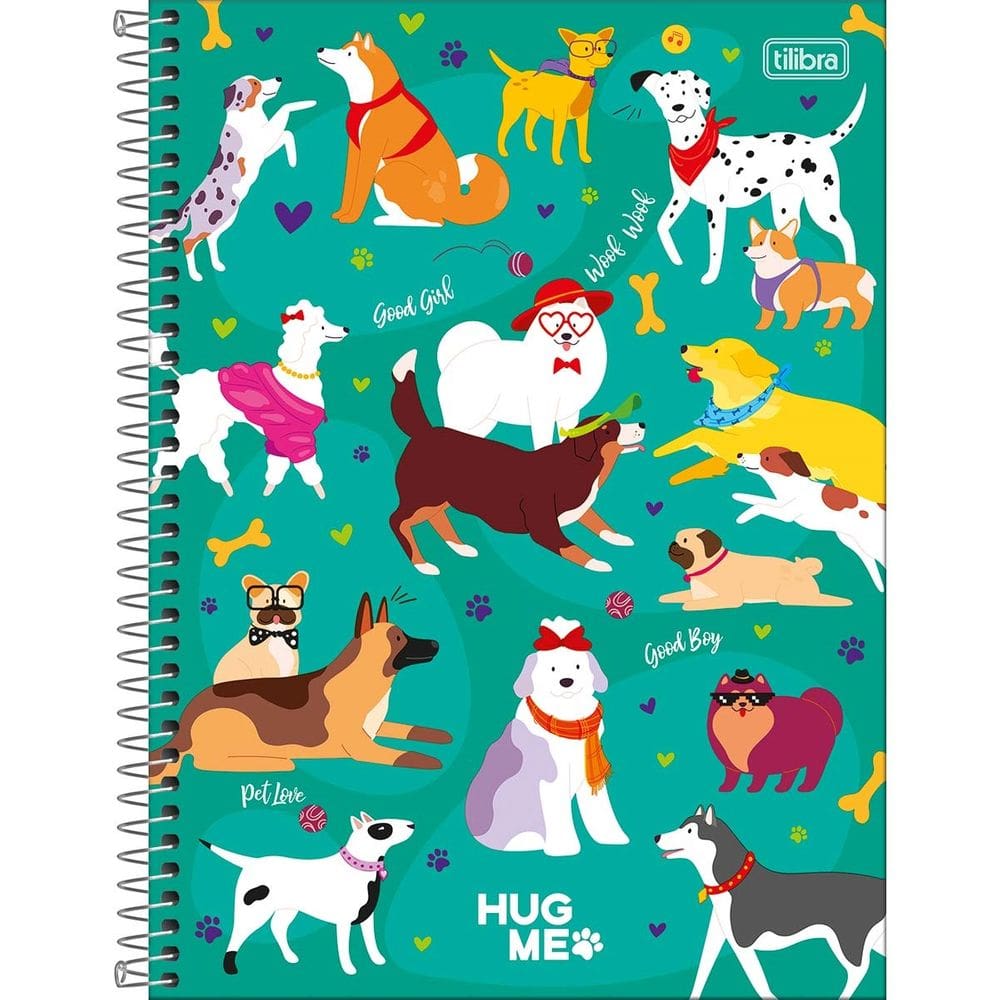 Caderno Espiral Universitário 20 Matérias 320 Folhas Capa Dura HUG ME Tilibra