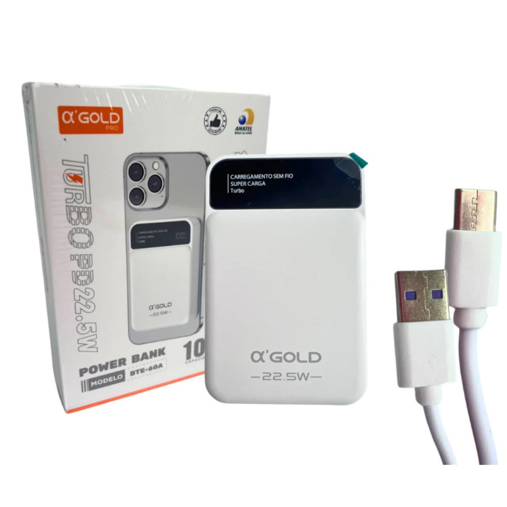 Power Bank Carregador Portátil Indução Turbo 10000mah