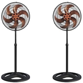 Kit 2 Ventiladores Coluna Chão 50cm Turbo Ventisol 6 Pás Oscilante 135W