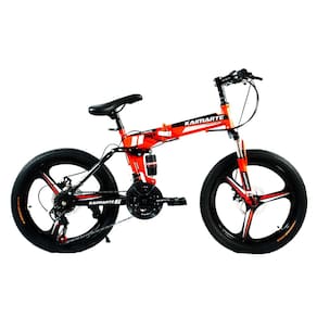 Bicicleta Aro 20 CityFold Bike 21 Vel Marchas Freio a Disco Cor Vermelho - WCT FITNESS