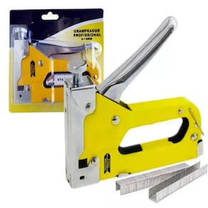 Kit Grampeador Pinador 3 Em 1 Manual Multiuso Madeira Forro Metal Tapeceiro