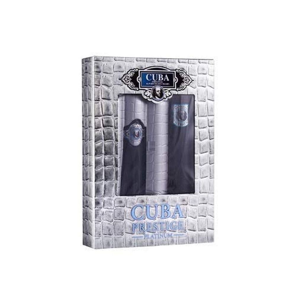 Conjunto de presente Perfume Cuba Prestige Platinum de 2 peças para homens, 100 ml