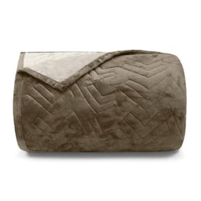 Cobertor Buettner Solteiro Flannel Plush 100% Poliéster Dupla Face 160mx240m Chocolate Escuro / Chocolate Claro