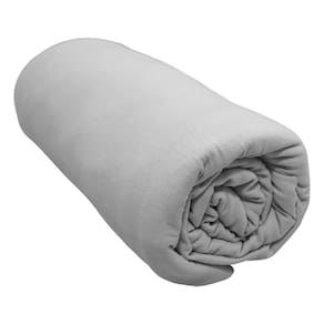 Lençol Com Elástico Casal Portallar Malha 100% Algodão Liso Linha Casa Cinza