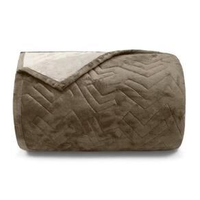 Cobertor Buettner Queen Flannel Plush 100% Poliéster Dupla Face 240mx260m Chocolate Escuro / Chocolate Claro
