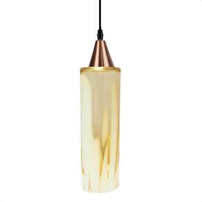 Pendente Anne Murano Leitoso Âmbar E27 Bivolt Cobre