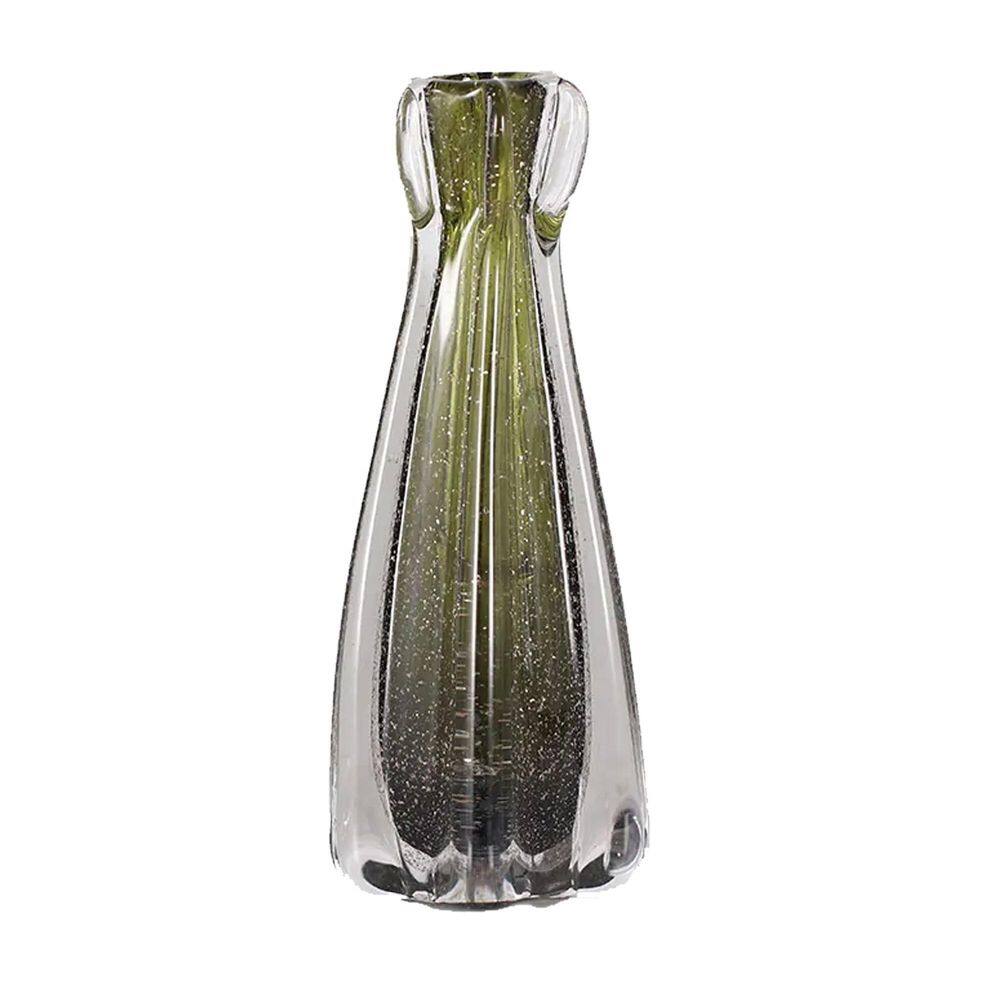 Vaso Decor Murano Vidro 18X6,5Cm Fino Acabamento - Verde
